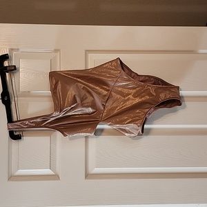 Victoria Secret one shoulder mid cut-out rose gold one piece swimsuit